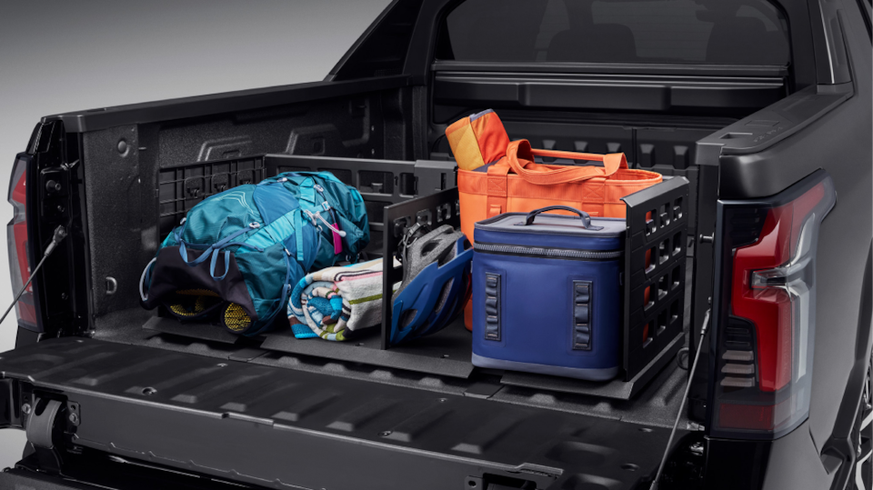 Rear Accessories in Bed of Silverado EV