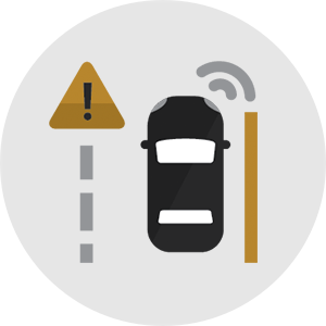 Lane Change Alert with Side Blind Zone Alert Icon