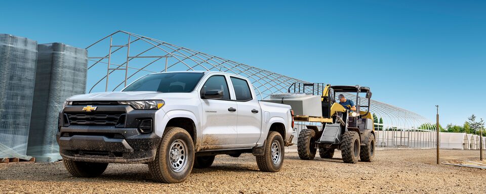 2023 Chevy Colorado Commercial on a Work Site