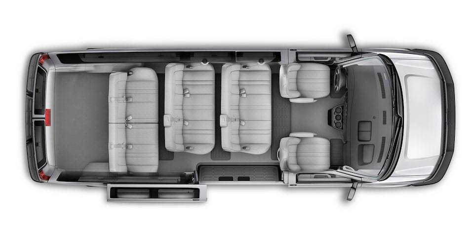 Aerial View of the 2023 12 Passenger Chevy Express Passenger Van