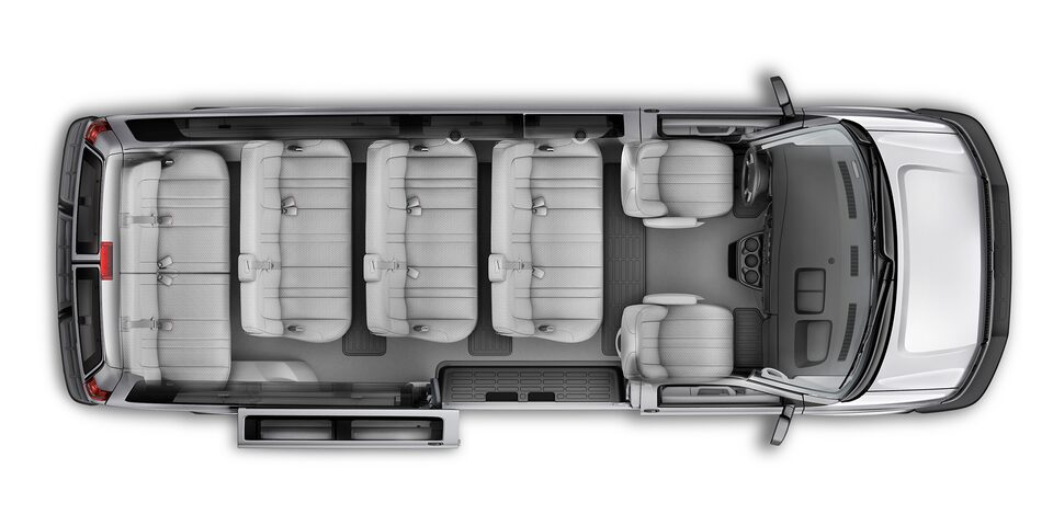 Aerial View of the 2023 15 Passenger Chevy Express Passenger Van