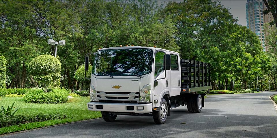 La Chevy Low Cab Forward en un parque del centro