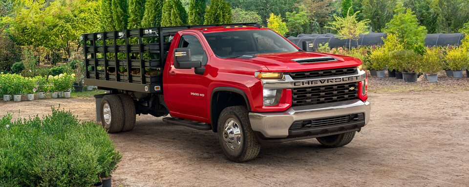 2023 Chevrolet Silverado 3500 HD Chassis Cab Exterior Capability with Utility Trailer on Construction Site