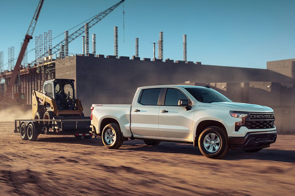 Silverado Towing Shot on Work Site