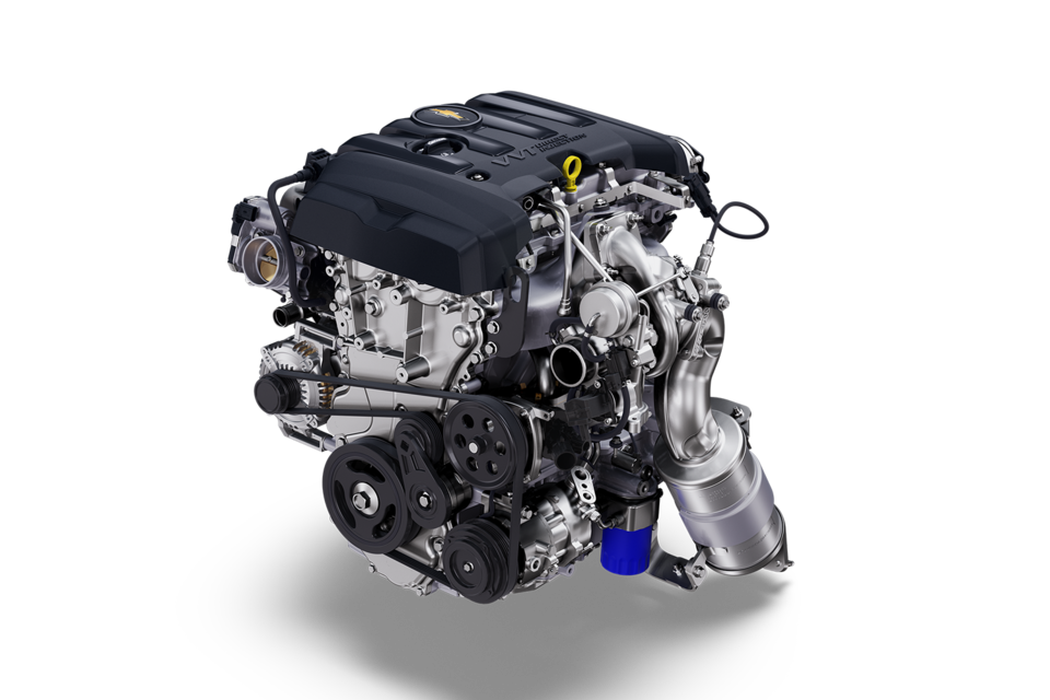Camaro's standard 2.0 turbo engine on display