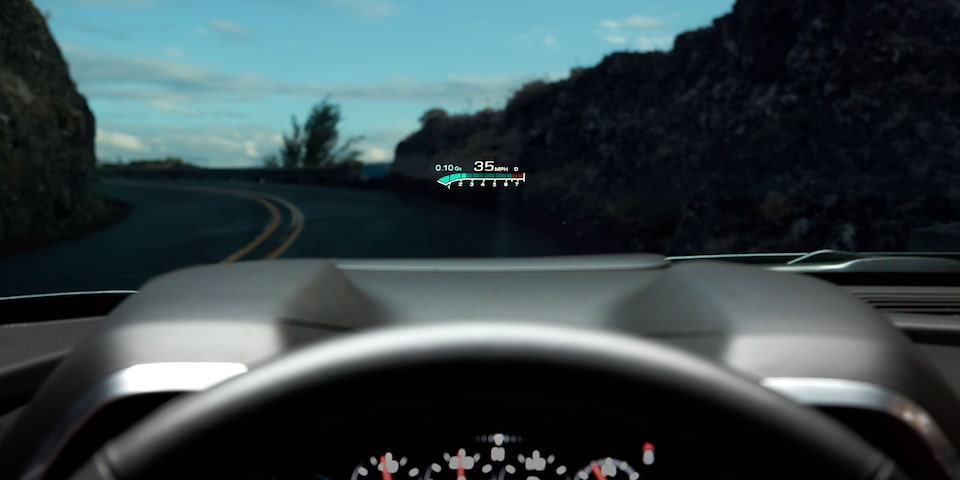 Head up display appears on the front windshield of the new Camaro