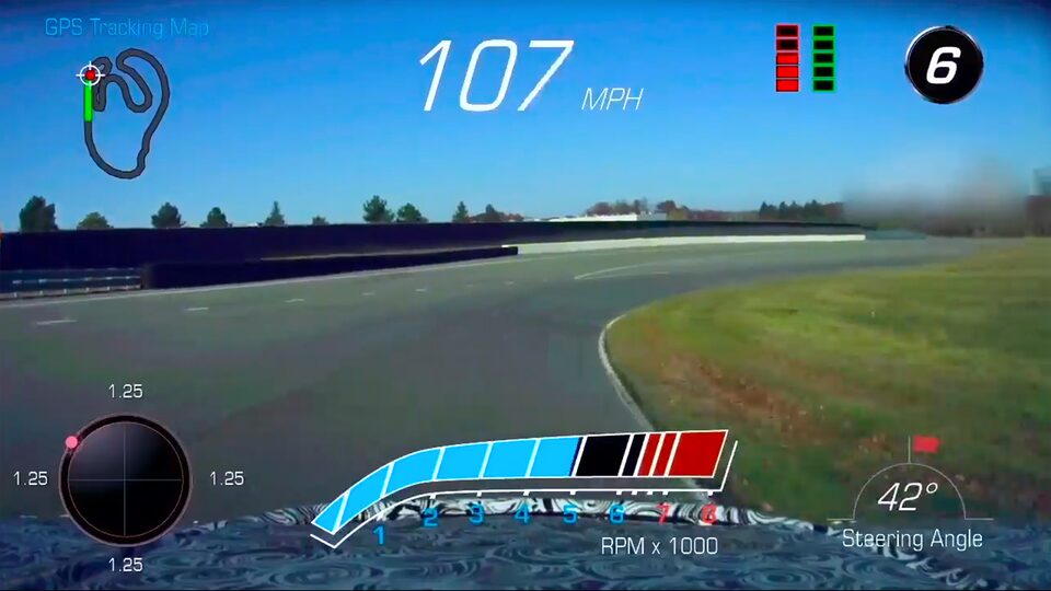 New Camaro racing display on windshield