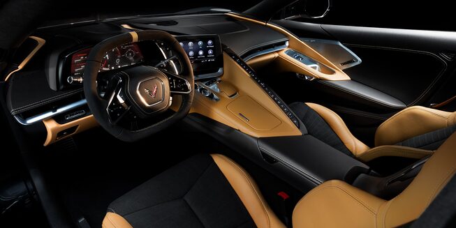2023 Chevrolet Corvette Mid-Engine Sports Car Interior Seats and Dashboard