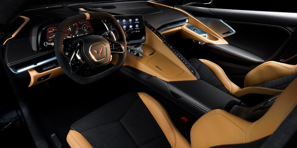 2023 Chevrolet Corvette Mid-Engine Sports Car Interior Drivers Seat and Dash