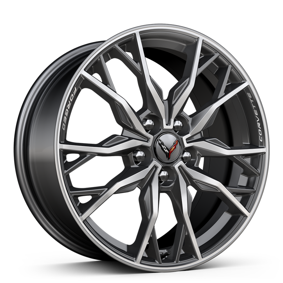 Bright machined-face forged aluminum wheels