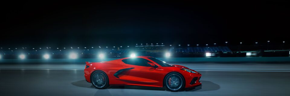 2023 Chevrolet Corvette Side Passenger View at Night