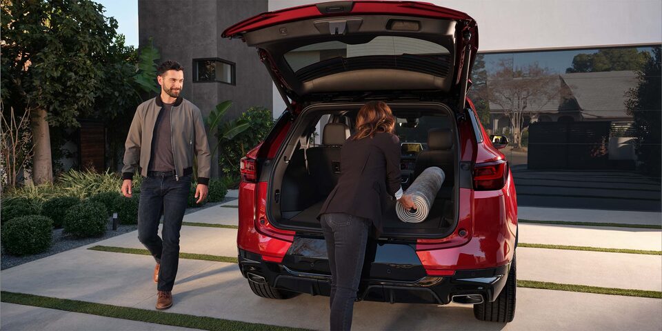 The 2023 Radiant Red Tintcoat Chevy Blazer Trunk Space