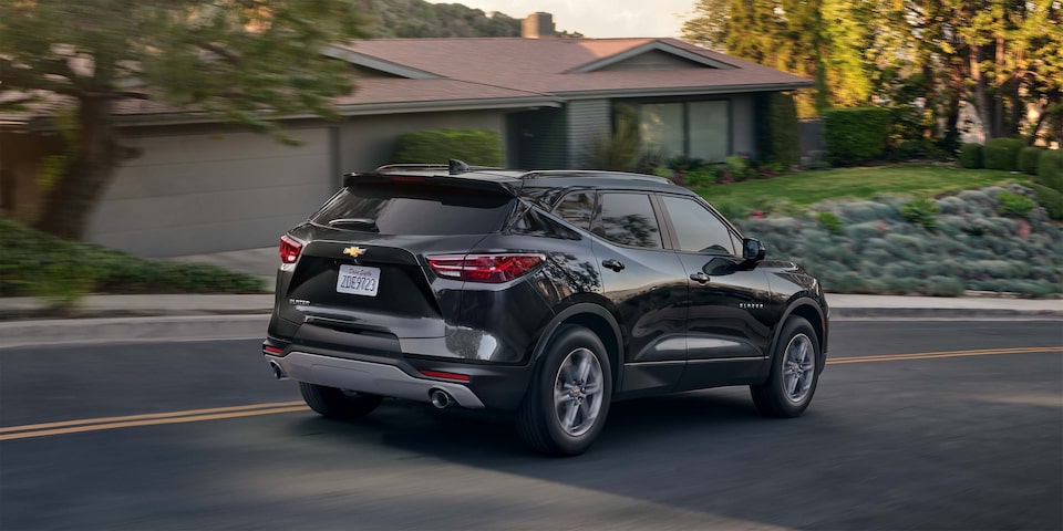 The 2023 Chevy Blazer Driving through a Residential Neighborhood