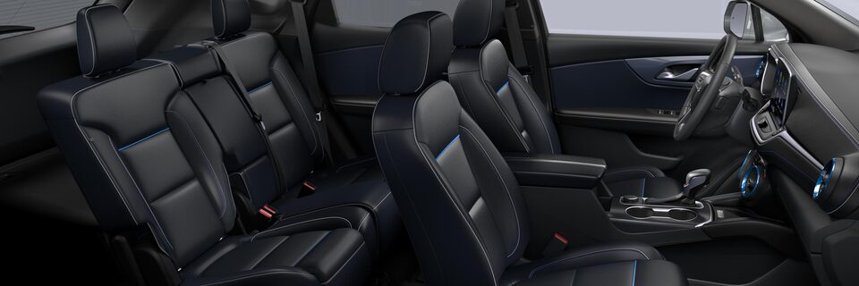 JET BLACK / NIGHTSHIFT BLUE PERFORATED LEATHER-APPOINTED