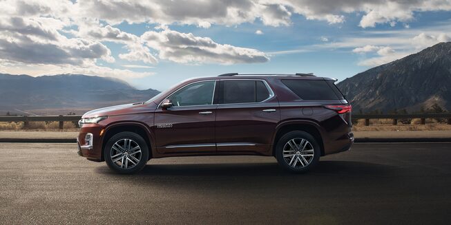 Chevy Traverse High Country Driving in Nature Landscape 