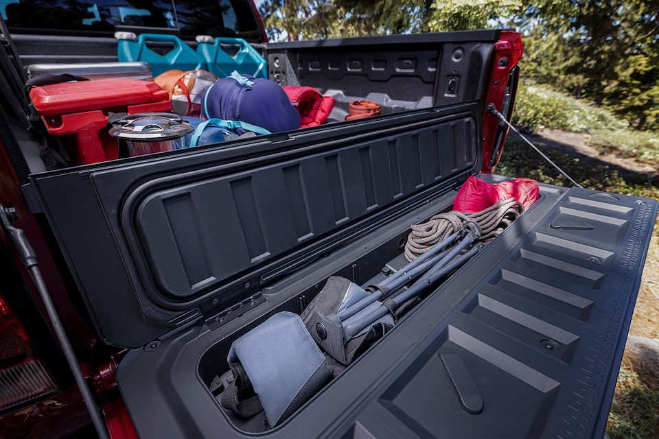 The 2023 Red Hot Chevy Colorado Rear Bench Seat Cargo Space