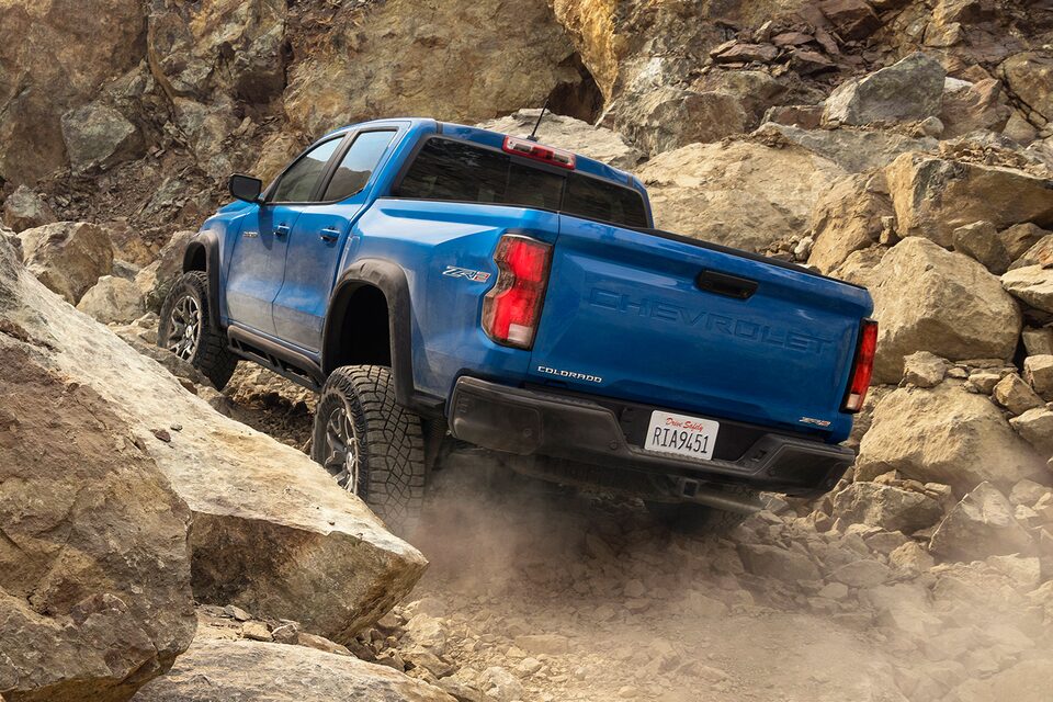 The Colorado Climbing a Steep Rocky Off-Road Trail