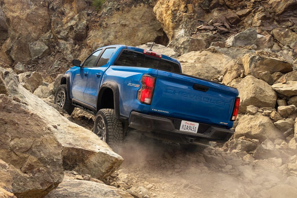 The Colorado Climbing a Steep Rocky Off-Road Trail
