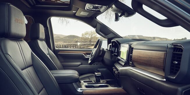 2023 Chevrolet Silverado 1500 Interior View of Front Seats From Passenger Side Door
