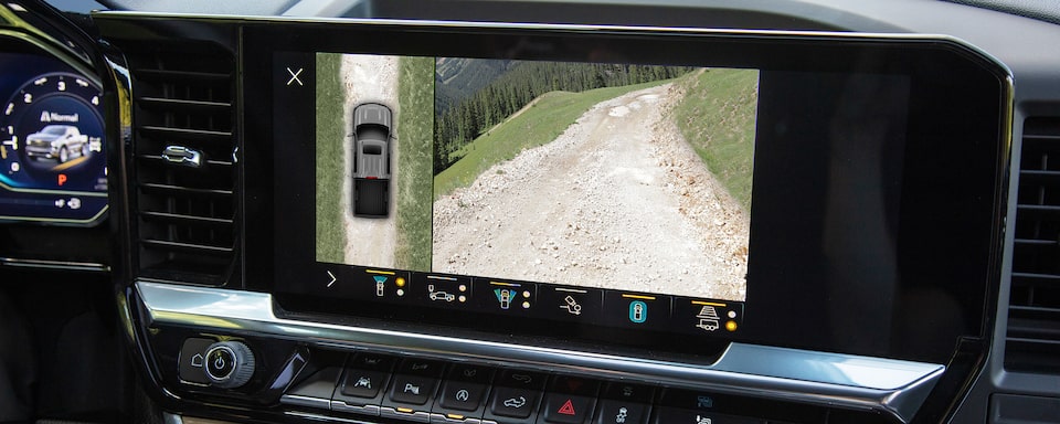 The Infotainment Center Displaying one of Many Camera Angles