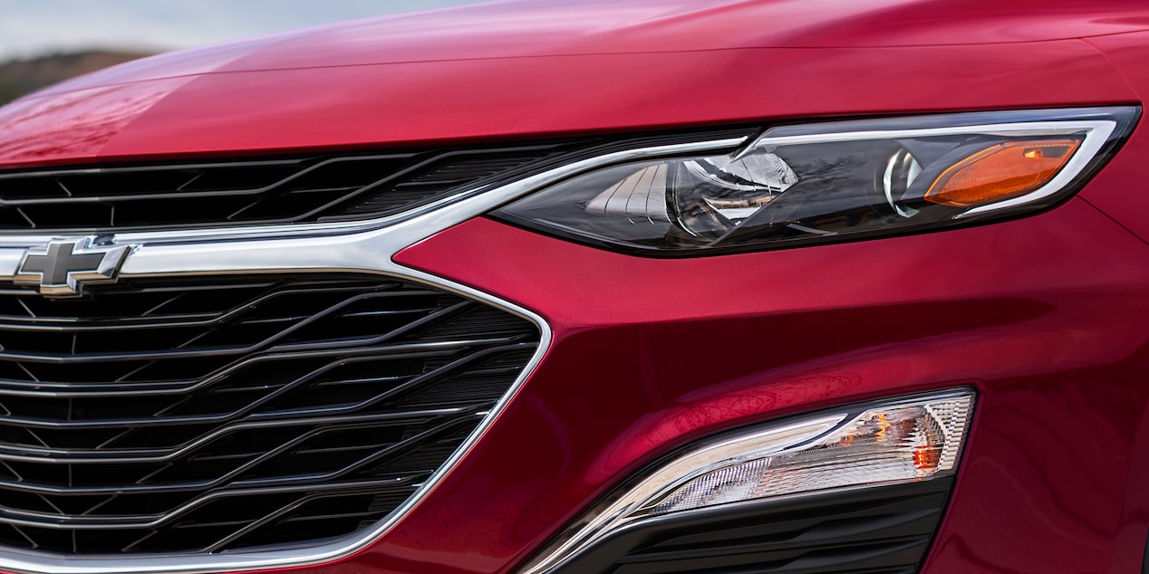 Close-Up Of Front Exterior Head Lamp On The 2024 Chevy Malibu