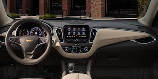 Dark Atmosphere/Light Wheat Interior Selection Dashboard View Inside The 2024 Chevy Malibu