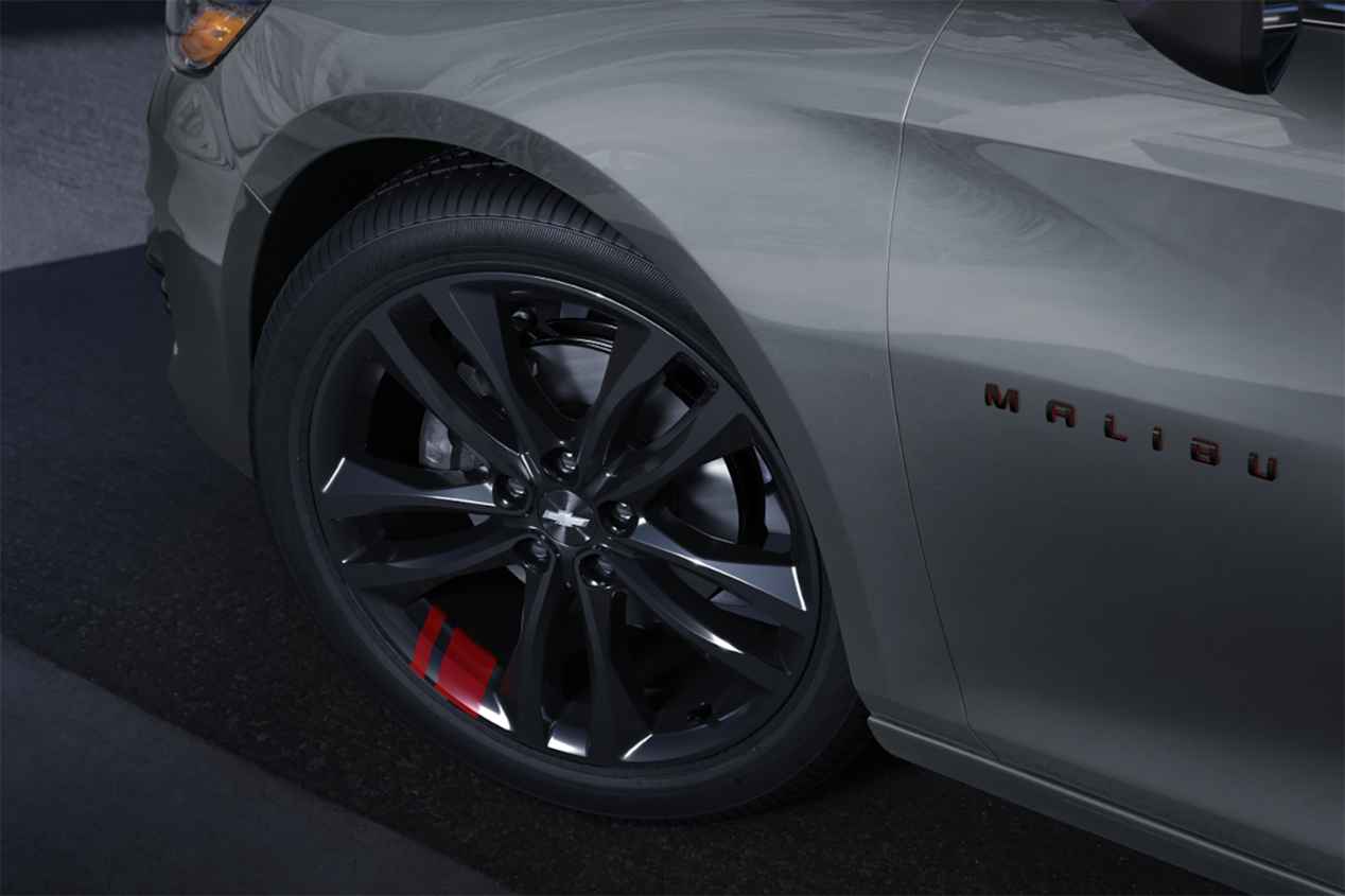 Close-Up of 2024 Chevy Malibu Exterior Front Left Wheel And Badging