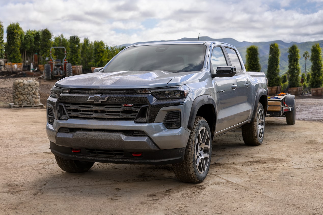 2024 Chevy Commercial Colorado Towing A Trailer At In A Landscaping Yard