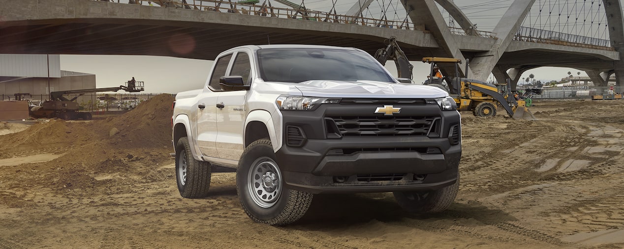 2024 Chevy Commercial Colorado Parked At A Bridge Construction Site