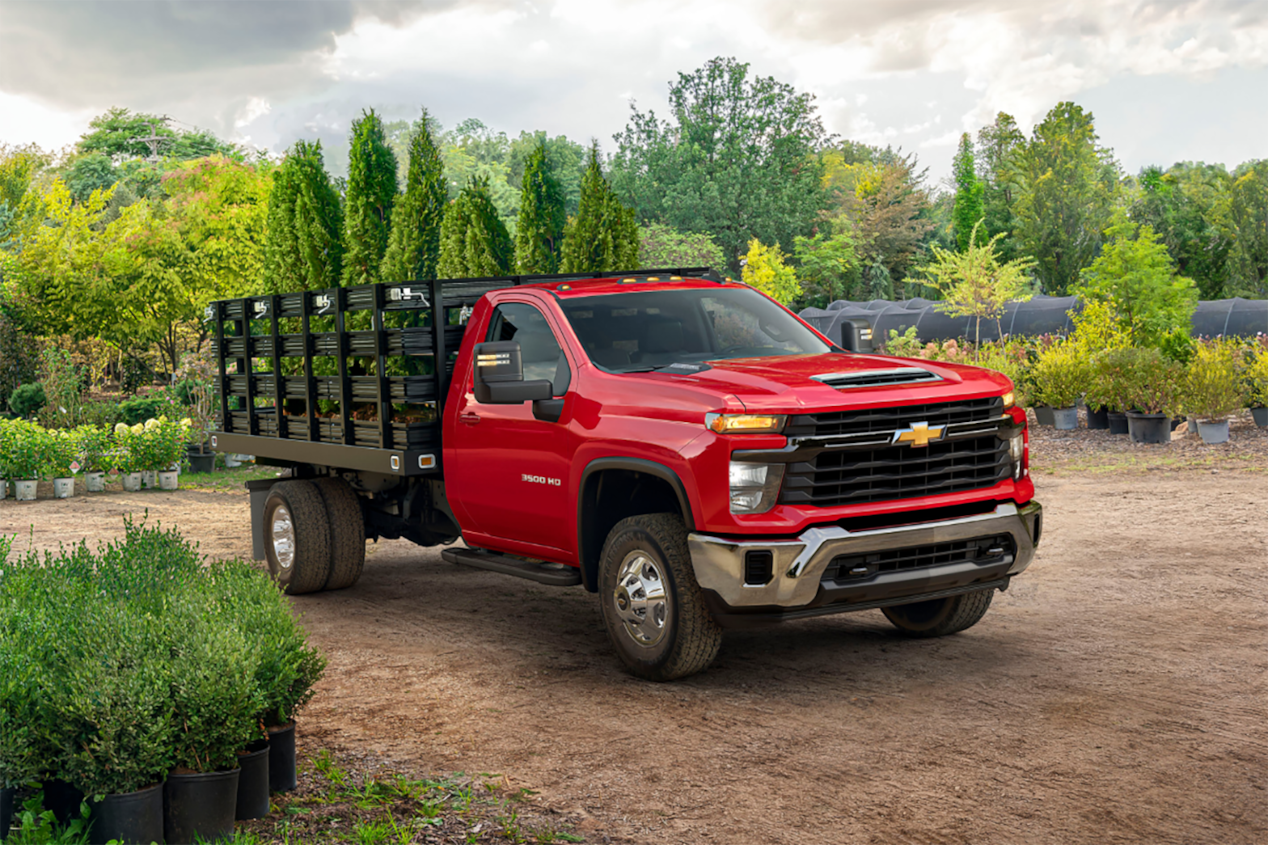 2024 Chevrolet Silverado 3500 HD Chassis Cab Exterior Capability with Utility Trailer on Construction Site