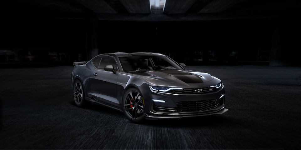 2024 Chevy Camaro Parked Three-Quarters View With Head Lights On