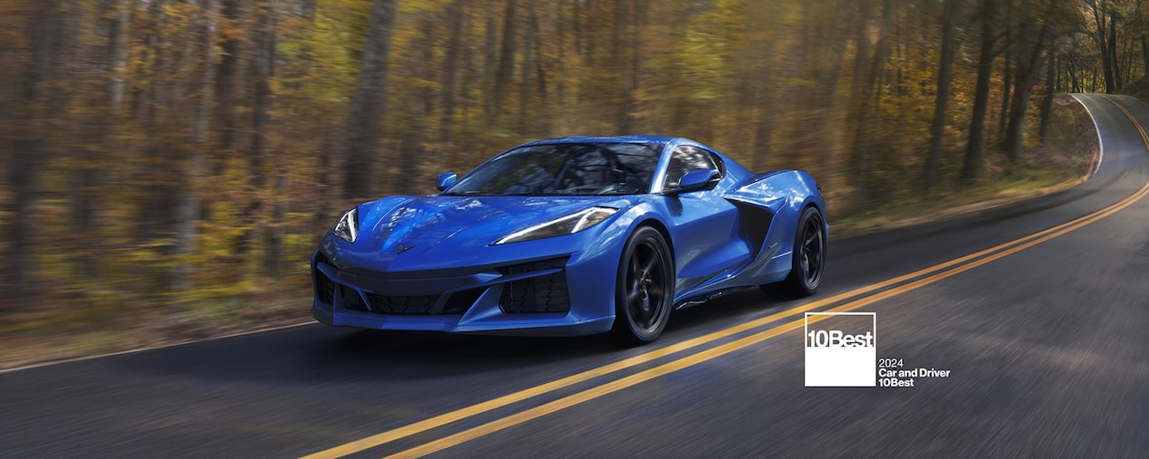 2024 Corvette E-Ray Driving On A Forest Road