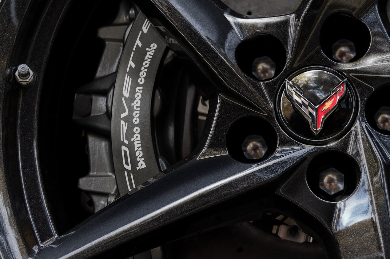 Close-Up Of 2024 Corvette E-Ray Brake Calipers on Wheels