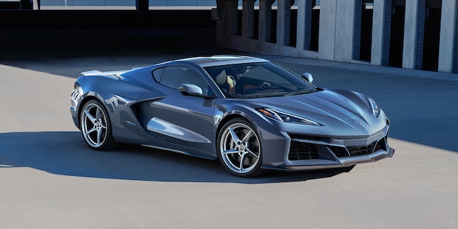 The Corvette E-Ray Parked on a Rooftop