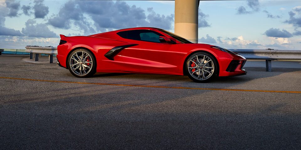 The Corvette Stingay Parked on a Rooftop on a Sunny Day