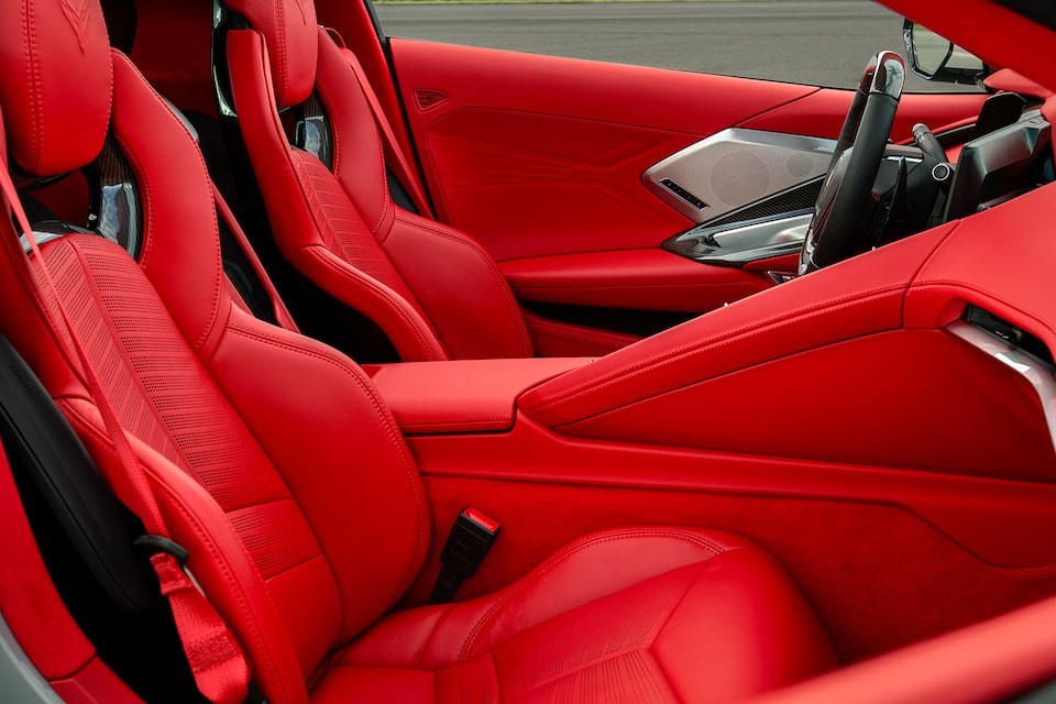The Gorgeous Red Leather Interior of the Corvette Z06
