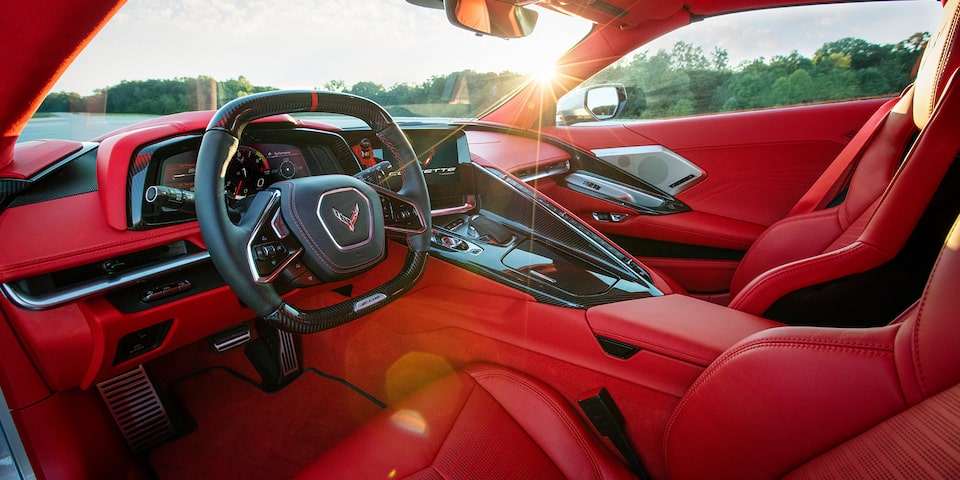 The Red & Black Jet Inspired Cockpit of the Corvette Z06