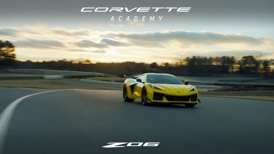 The 2024 Chevy Corvette Z06 Taking a Corner with Ease on the Track