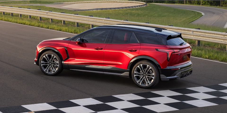 Red 2024 Blazer EV Parked on Race Track