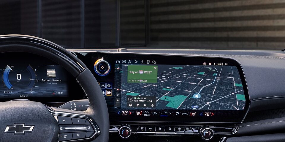 Driver Navigation Assistance Displayed on the Infotainment System of the 2024 Chevy Blazer EV