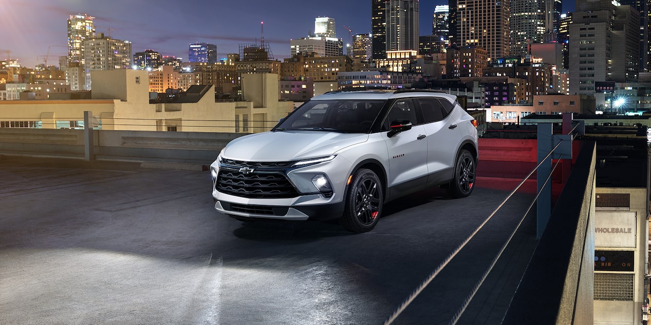 2024 Chevrolet Blazer Driving in the City at Night