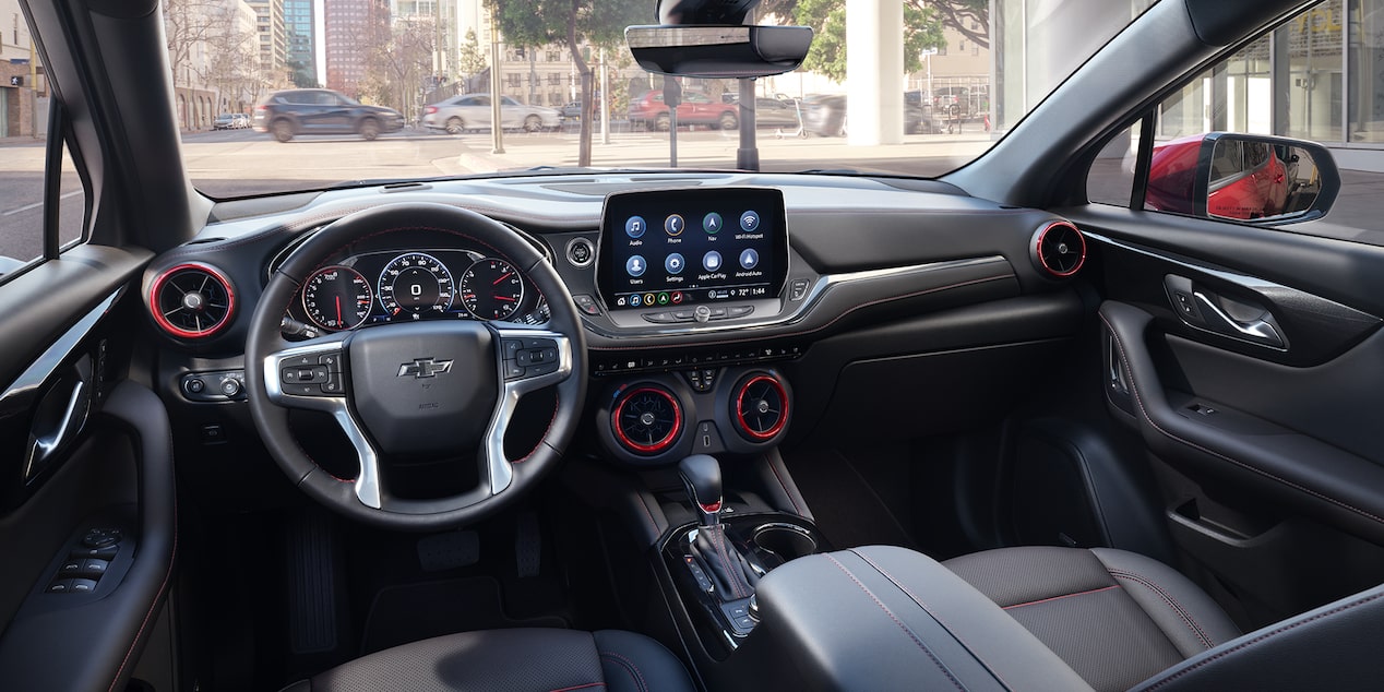 View of the Front Seats in a Chevrolet Blazer SUV