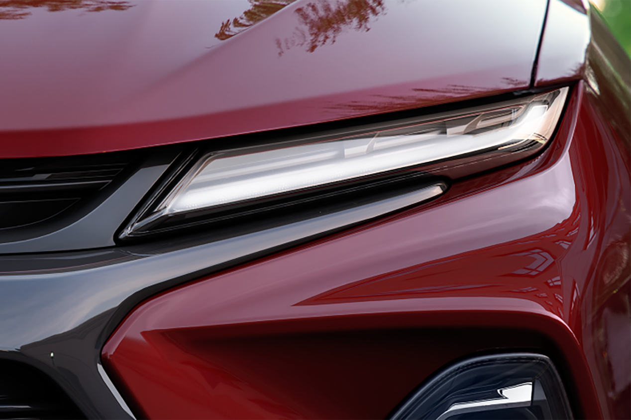 Closeup on the Headlight of a 2024 Chevrolet Blazer SUV