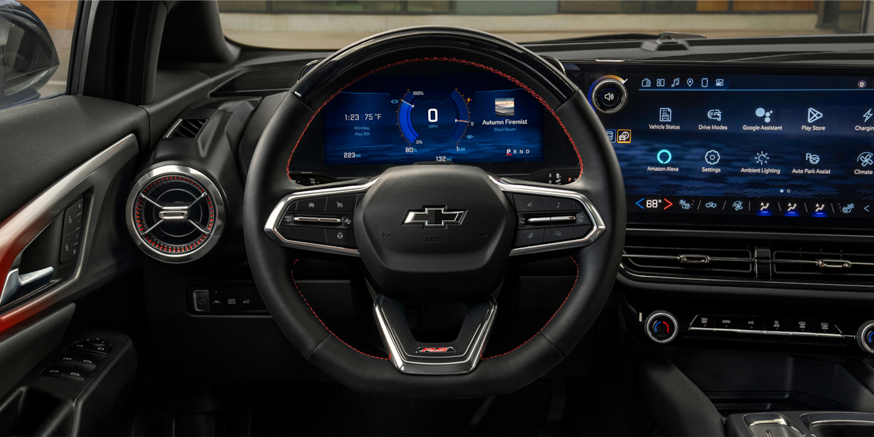 the infotainment and driver display of an suv