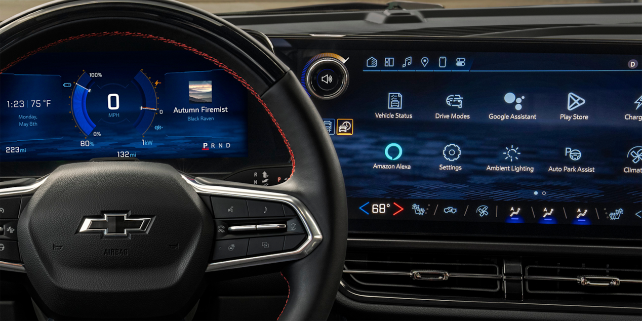 Vista del sistema de infoentretenimiento de la Chevy Equinox EV 2024