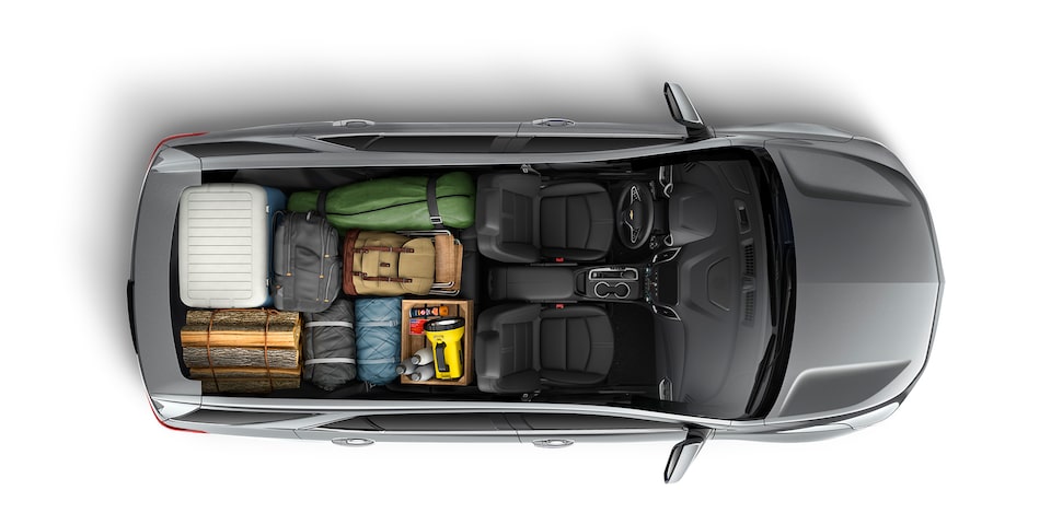 An Aerial View of the Equinox Filled with Cargo While Leaving Plenty of Room for the Driver & Passenger