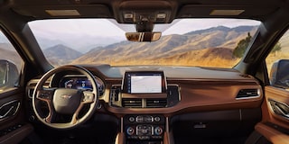 The Gorgeous And Sleek Design Of The 2024 Chevy Tahoe Interior While Enjoying An Incredible Mountain View