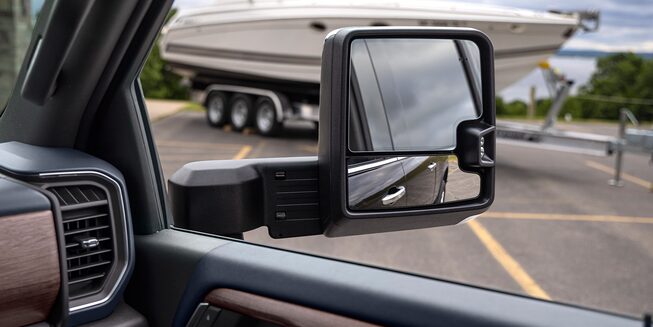 The Driver Assistive Side Mirrors of the 2024 Silverado HD