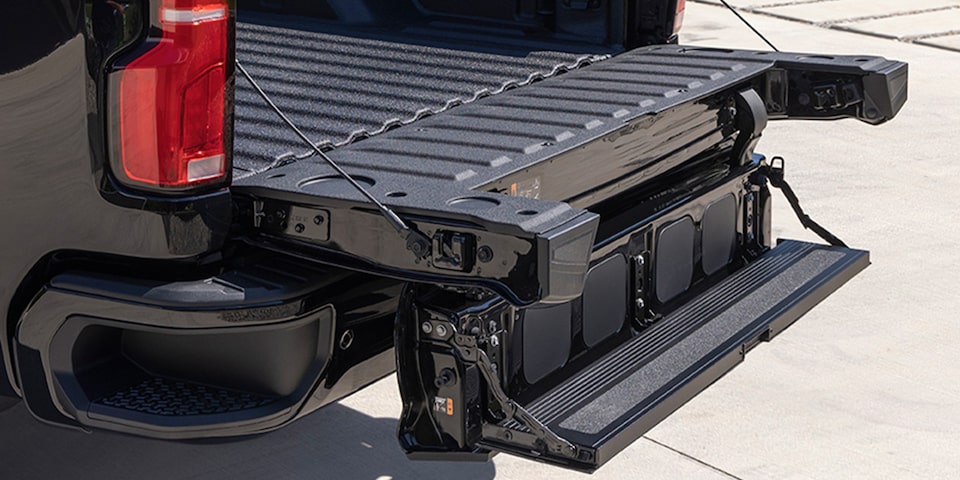 The Multi-Flex Tailgate of the Black 2024 Silverado HD