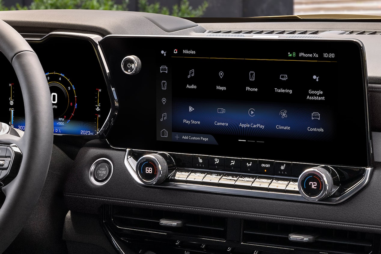 Pantalla táctil de 11.3 pulgadas en la Chevy Colorado